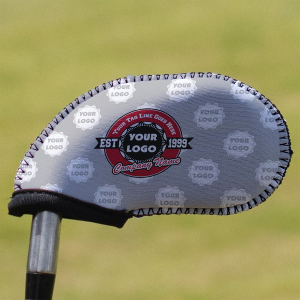 Custom Logo & Tag Line Golf Club Iron Cover (Personalized)