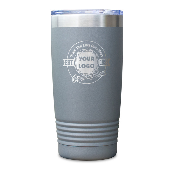 Logo & Tag Line Gray Polar Camel Tumbler - 20oz - Single Sided - Approval