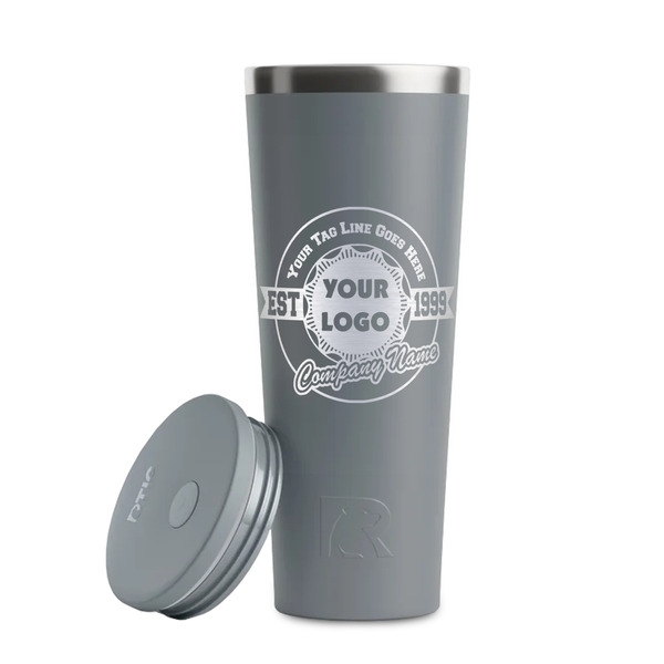 Logo & Tag Line Grey RTIC Everyday Tumbler - 28 oz. - Lid Off