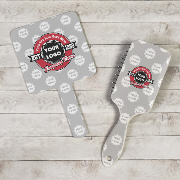 Logo & Tag Line Hand Mirrors - In Context