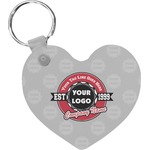 Logo & Tag Line Heart Plastic Keychain w/ Logos