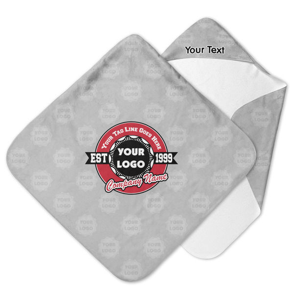 Custom Logo & Tag Line Hooded Baby Towel w/ Logos