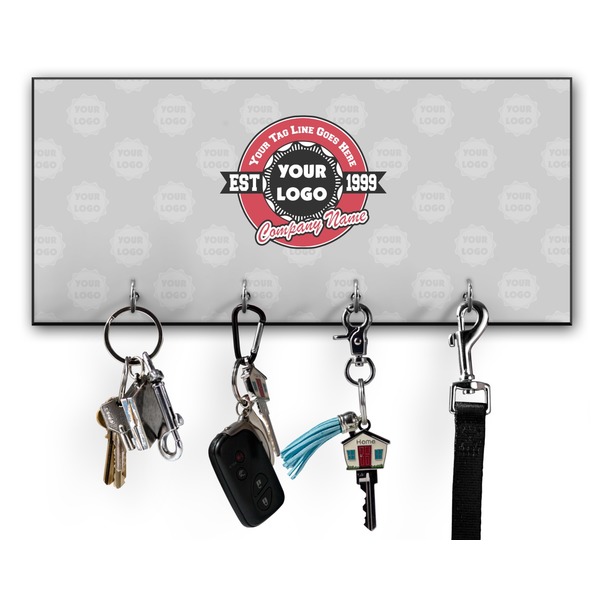 Custom Logo & Tag Line Key Hanger w/ 4 Hooks w/ Logos