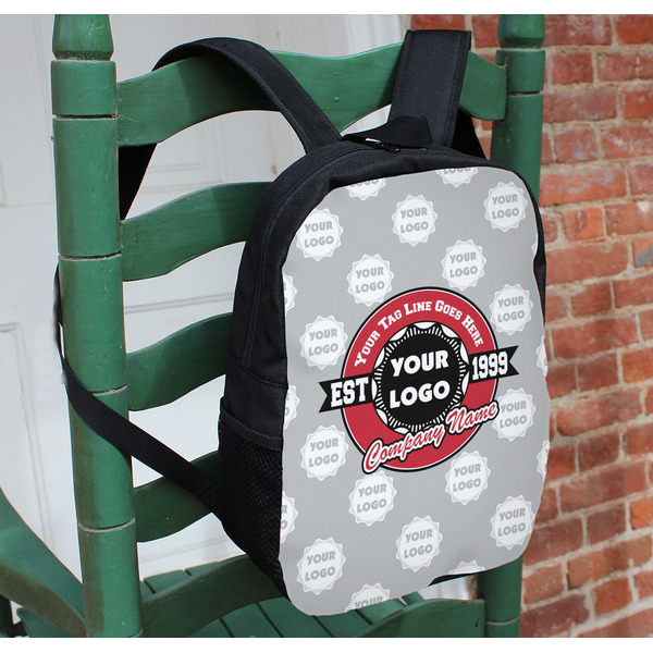 Logo & Tag Line Kids Backpack - In Context