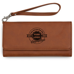 Logo & Tag Line Ladies Leatherette Wallet - Laser Engraved - Rawhide (Personalized)