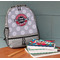 Logo & Tag Line Large Backpack - Gray - On Desk