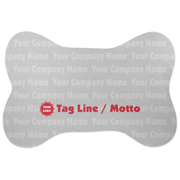 Custom Logo & Tag Line Bone Shaped Dog Food Mat - Large (Personalized)