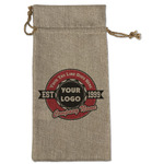 Logo & Tag Line Burlap Gift Bag - Large - Single-Sided (Personalized)