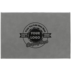 Logo & Tag Line Gift Box w/ Engraved Leather Lid - Large (Personalized)