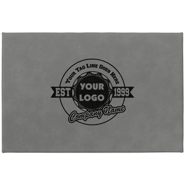 Logo & Tag Line Large Engraved Gift Box with Leather Lid - Approval