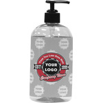 Logo & Tag Line Plastic Soap / Lotion Dispenser - 16 oz - Large - Black (Personalized)