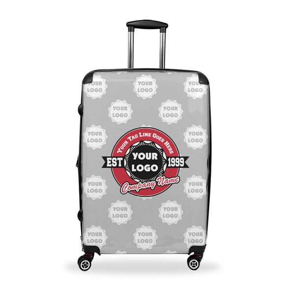 Custom Logo & Tag Line Suitcase - 28" Large - Checked w/ Logos