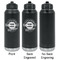 Logo & Tag Line Laser Engraved Water Bottles - 2 Styles - Front & Back View