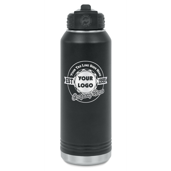 Custom Logo & Tag Line Water Bottle - Laser Engraved - Single-Sided (Personalized)