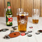 Logo & Tag Line Leather Bar Bottle Opener - IN CONTEXT