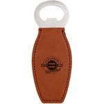 Logo & Tag Line Leatherette Bottle Opener - Double-Sided (Personalized)