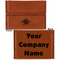 Logo & Tag Line Leather Business Card Holder - Front Back