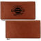 Logo & Tag Line Leather Checkbook Holder Front and Back Single Sided - Apvl