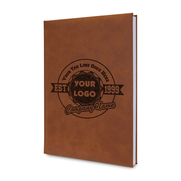 Custom Logo & Tag Line Leather Sketchbook - Small - Double-Sided (Personalized)