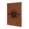 Logo & Tag Line Leather Sketchbook - Small - Double Sided - Angled View