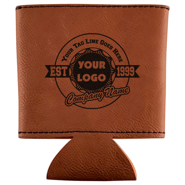 Custom Logo & Tag Line Leatherette Can Sleeve (Personalized)