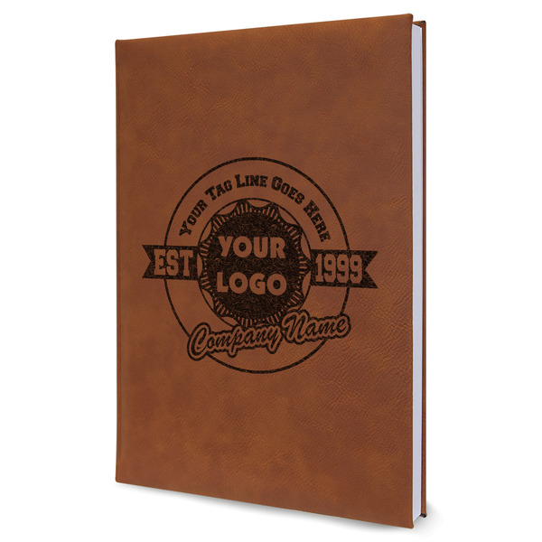 Custom Logo & Tag Line Leatherette Journal - Large - Single-Sided (Personalized)