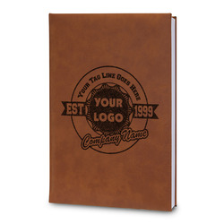 Logo & Tag Line Leatherette Journal - Large - Double-Sided (Personalized)