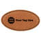 Logo & Tag Line Leatherette Oval Name Badges with Magnet - Main