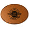 Logo & Tag Line Faux Leather Iron On Patch - Oval (Personalized)
