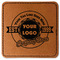 Logo & Tag Line Faux Leather Iron On Patch - Square (Personalized)