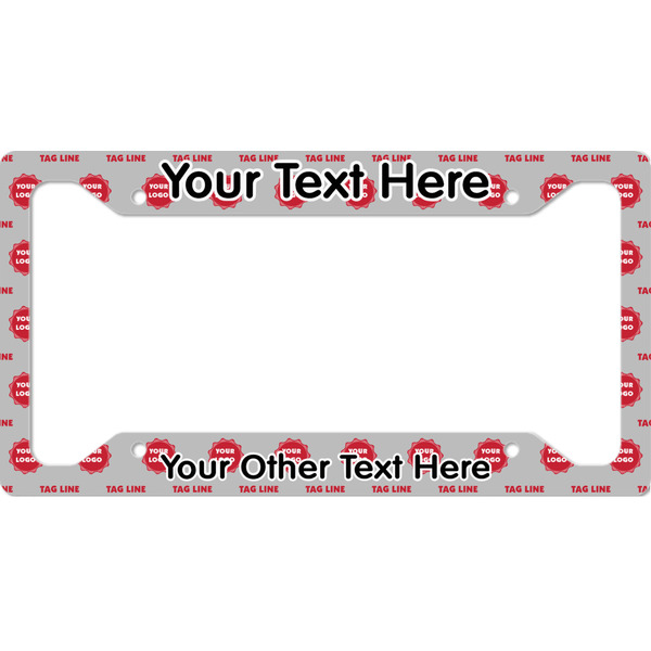 Custom Logo & Tag Line License Plate Frame - Style A (Personalized)