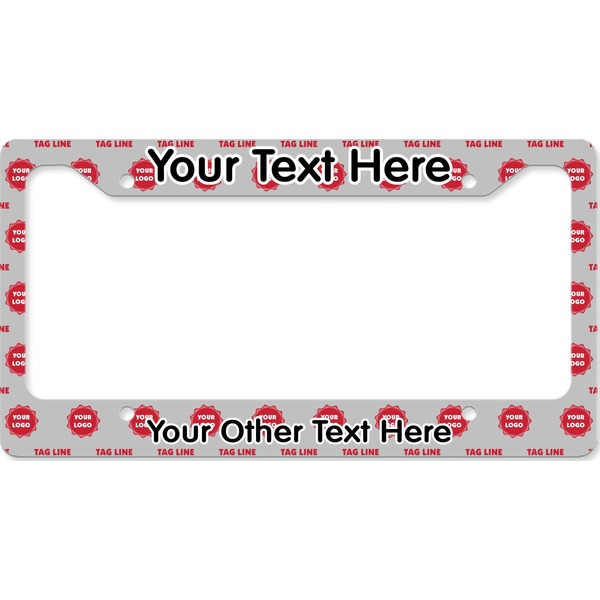 Custom Logo & Tag Line License Plate Frame - Style B (Personalized)