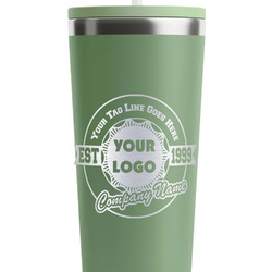 Logo & Tag Line RTIC Everyday Tumbler with Straw - 28oz - Light Green - Single-Sided (Personalized)