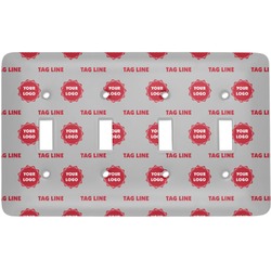 Logo & Tag Line Light Switch Cover - 4 Toggle Plate (Personalized)