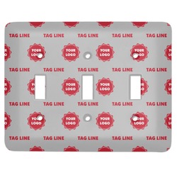 Logo & Tag Line Light Switch Cover - 3 Toggle Plate (Personalized)
