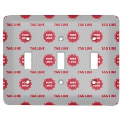 Logo & Tag Line Light Switch Cover - 3 Toggle Plate (Personalized)