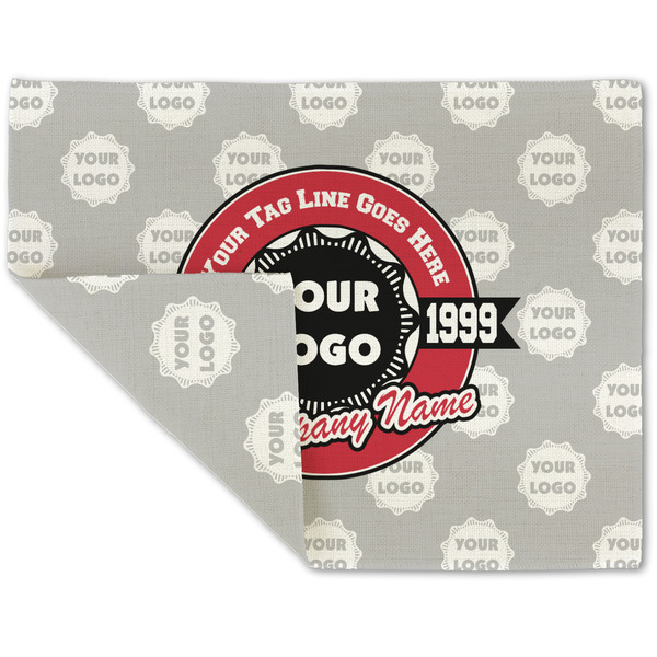 Custom Logo & Tag Line Double-Sided Linen Placemat - Single w/ Logos