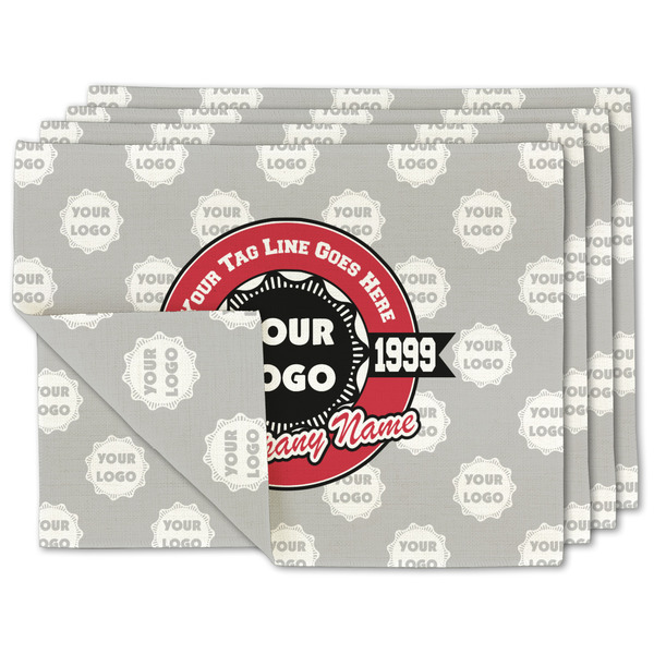 Custom Logo & Tag Line Linen Placemat w/ Logos