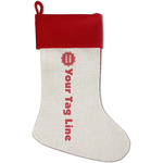 Logo & Tag Line Red Linen Stocking (Personalized)