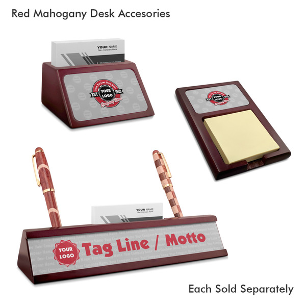 Logo & Tag Line Mahogany Desk Accessories