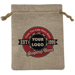Logo & Tag Line Burlap Gift Bag - Medium - Single-Sided (Personalized)