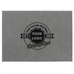 Logo & Tag Line Gift Box w/ Engraved Leather Lid - Medium (Personalized)