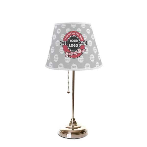 Logo & Tag Line Poly Film Empire Lampshade - On Stand