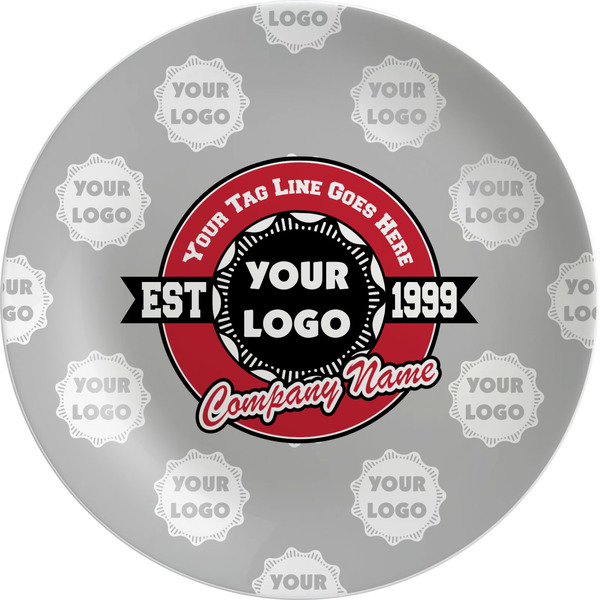 Custom Logo & Tag Line Melamine Plate (Personalized)