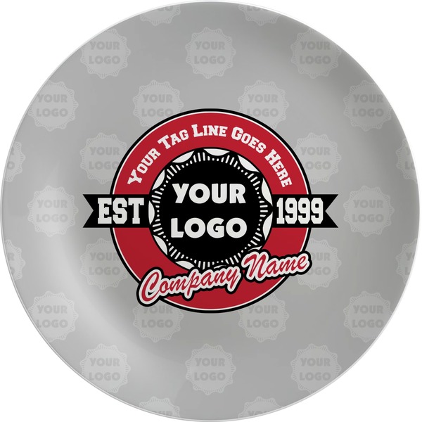 Custom Logo & Tag Line Melamine Plate - 10" (Personalized)