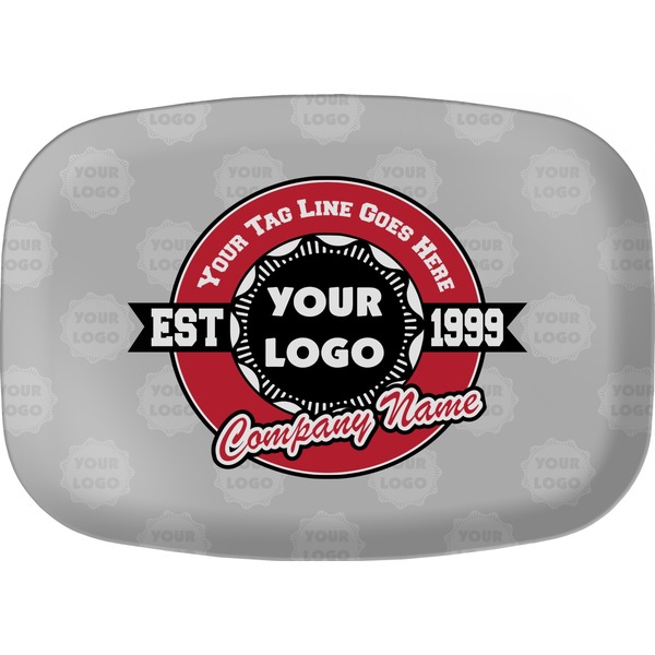 Custom Logo & Tag Line Melamine Platter w/ Logos
