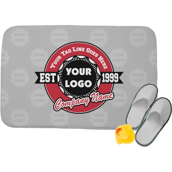 Custom Logo & Tag Line Memory Foam Bath Mat w/ Logos