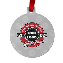 Logo & Tag Line Metal Ball Ornament - Double Sided w/ Name or Text