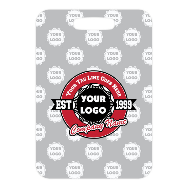 Logo & Tag Line Metal Luggage Tag - Front Without Strap