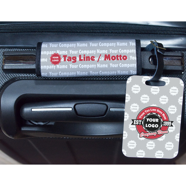Logo & Tag Line Metal Luggage Tag & Handle Wrap - In Context